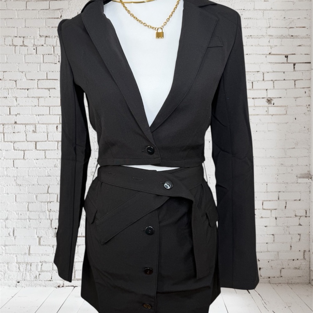 Elegant Black Women's Blazer Dress